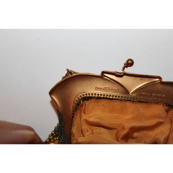 Vintage Whiting and Davis Gold Mesh Classic Handbag Purse 1940s Art Deco - Picture 7 of 10